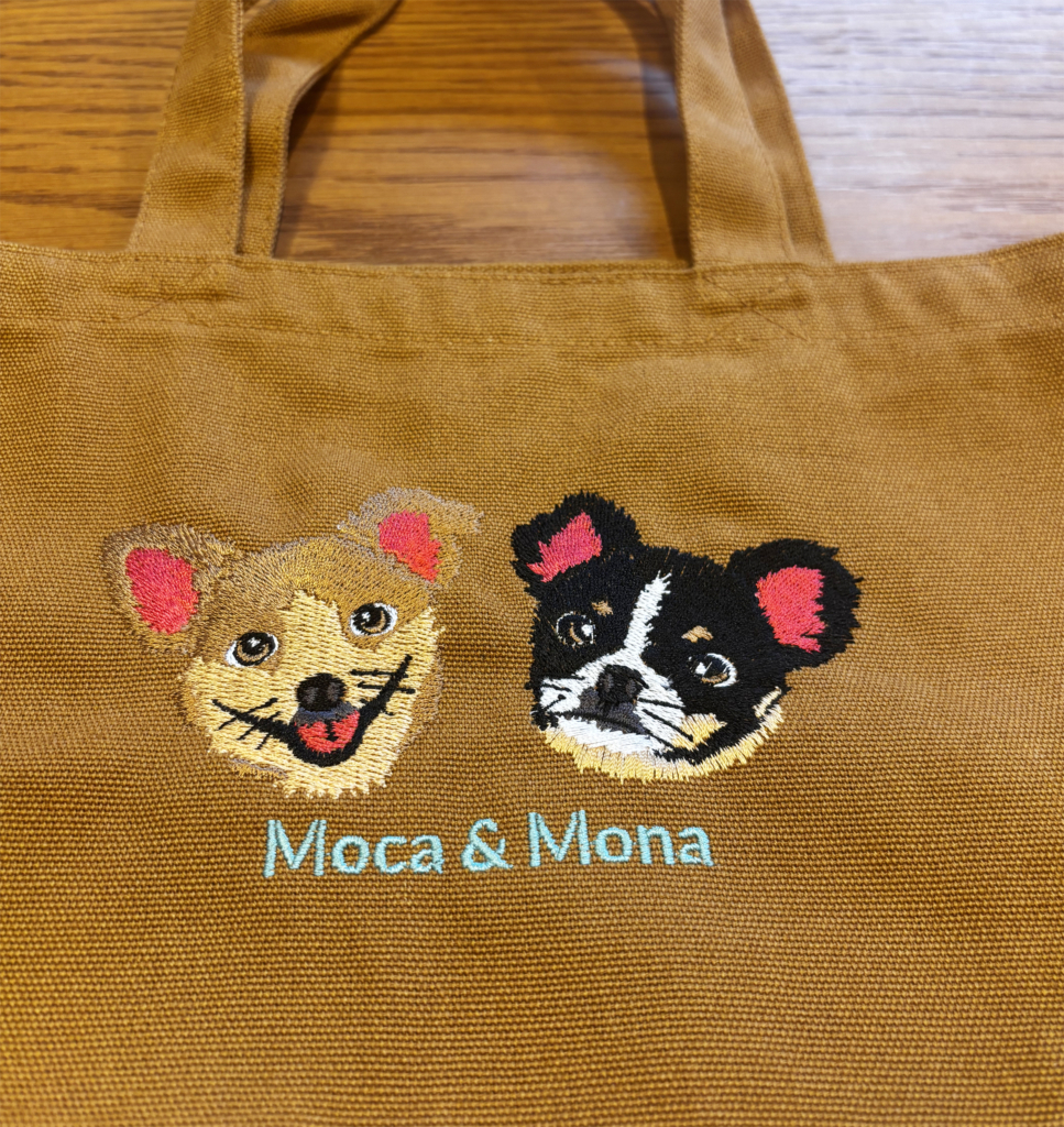 トートバッグ／犬刺繍