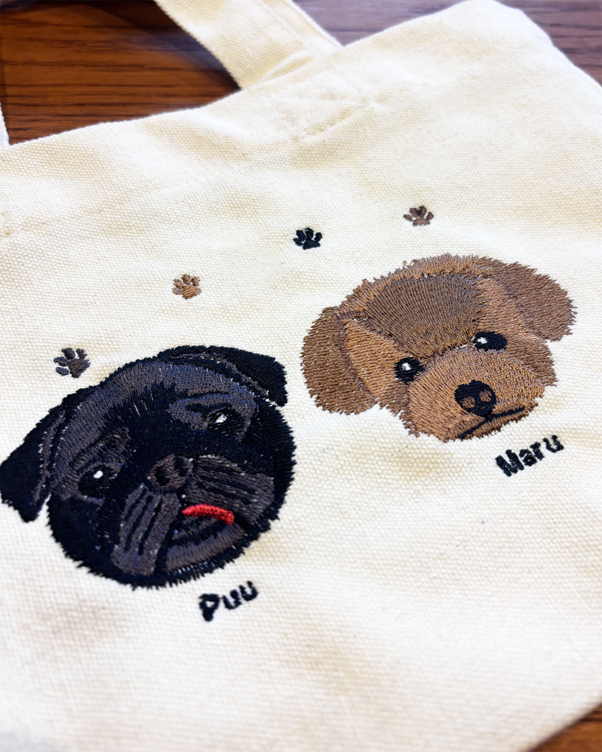 トートバッグ／犬刺繍